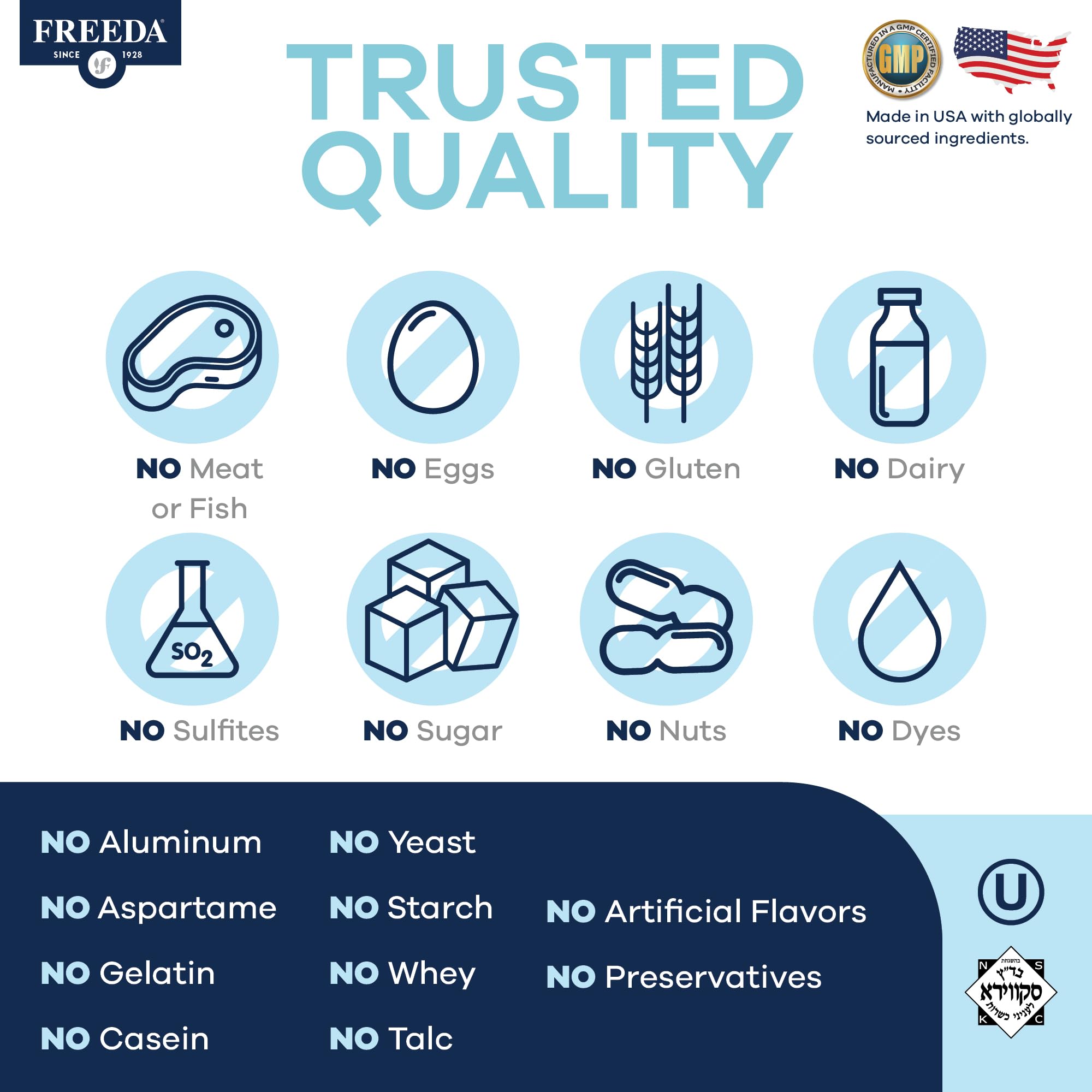 FREEDA 600mg Calcium with Vitamin D3 400 IU – Bone, Joint & Teeth Support – Vitamin D with Calcium Supplement for Women & Men – 600 mg – GF, Easy-to-Swallow Coated Tablets (100 Ct) - Image 6