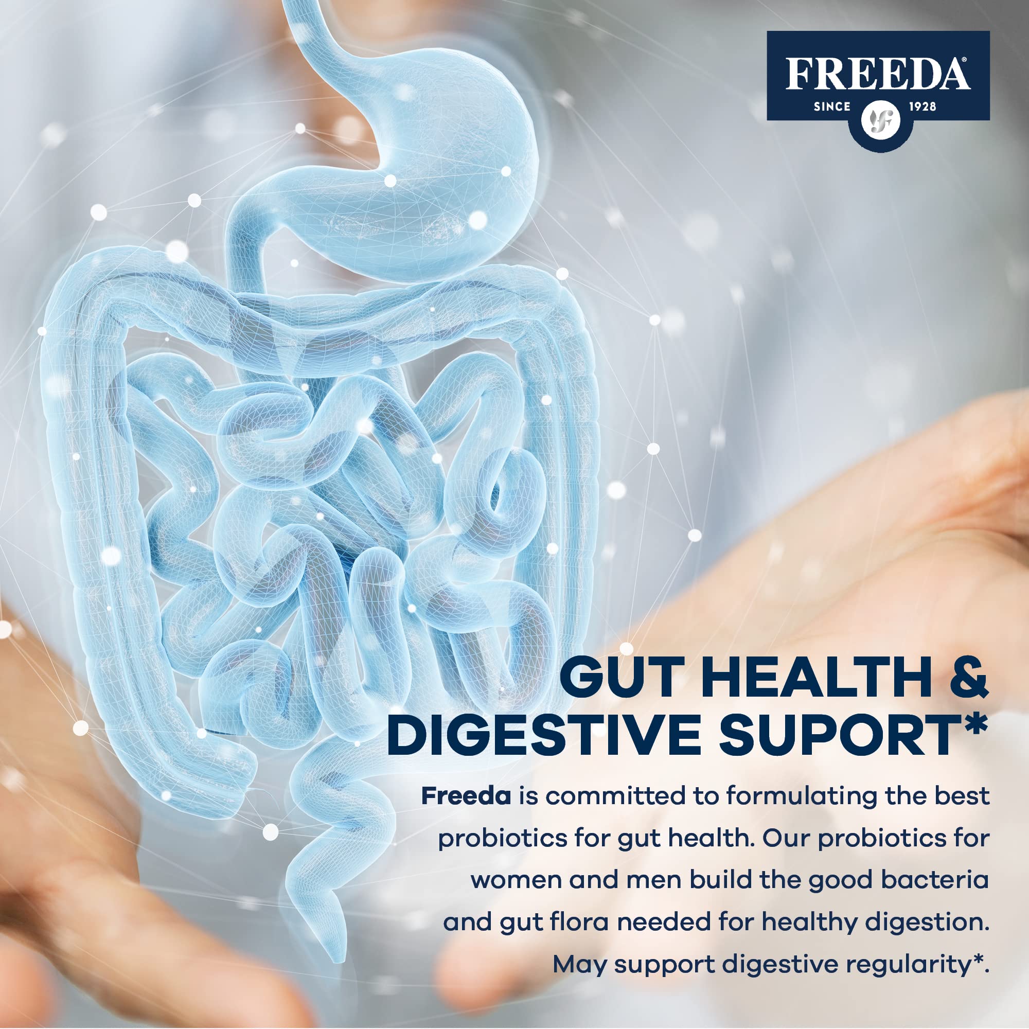 FREEDA Acidophilus Probiotic 1 Billion CFU – Lactobacillus Acidophilus for Women & Men – Gut Health & Digestive Support – Vegan, Kosher, Non-GMO – Shelf-Stable Supplement (100 Capsules) - Image 5