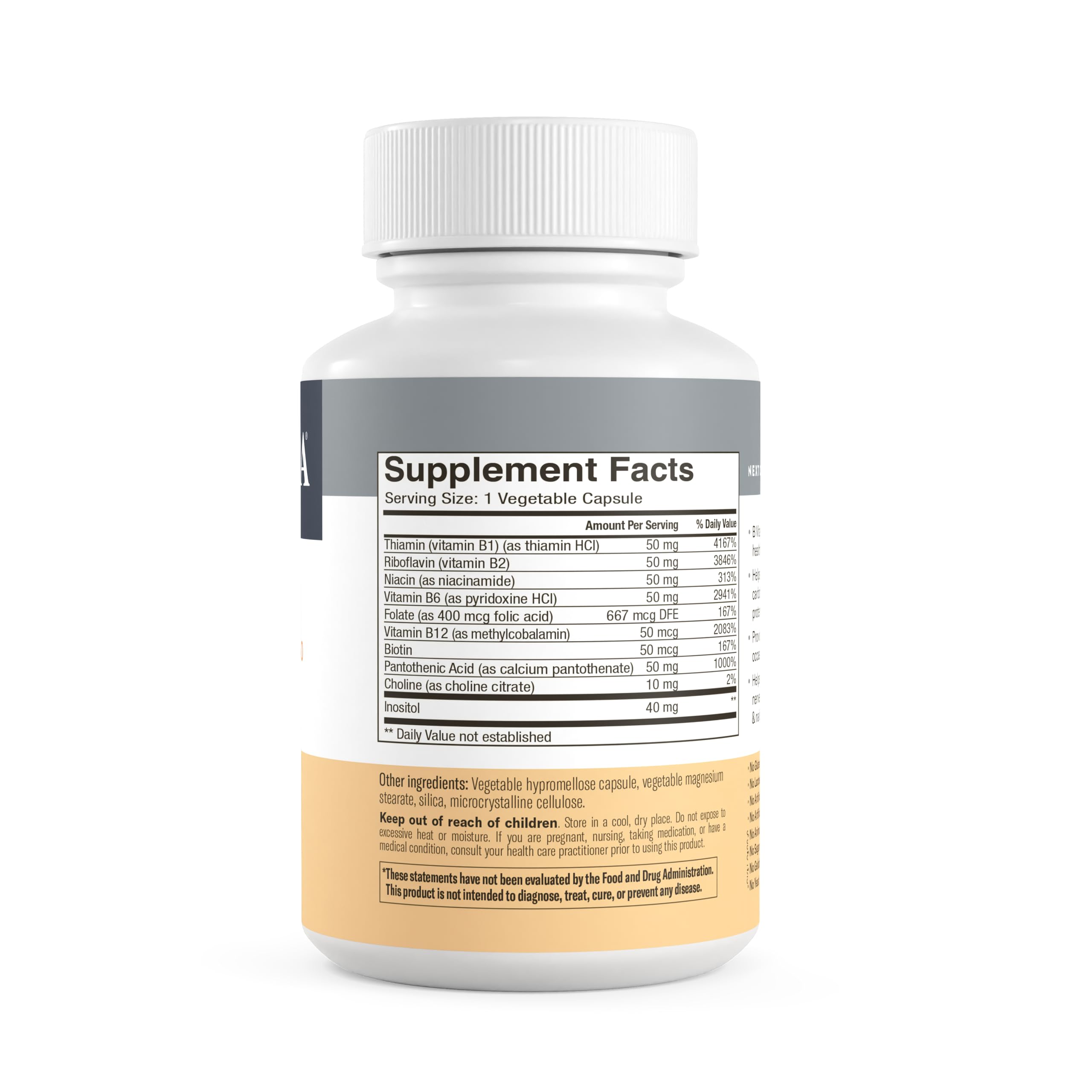 FREEDA B-Complex Capsules – Super Quints B-50 – B2 B3 (Niacinamide) B6 B12 + Biotin + Folic Acid + Choline & Inositol – Vegan – 250 Capsules - Image 7