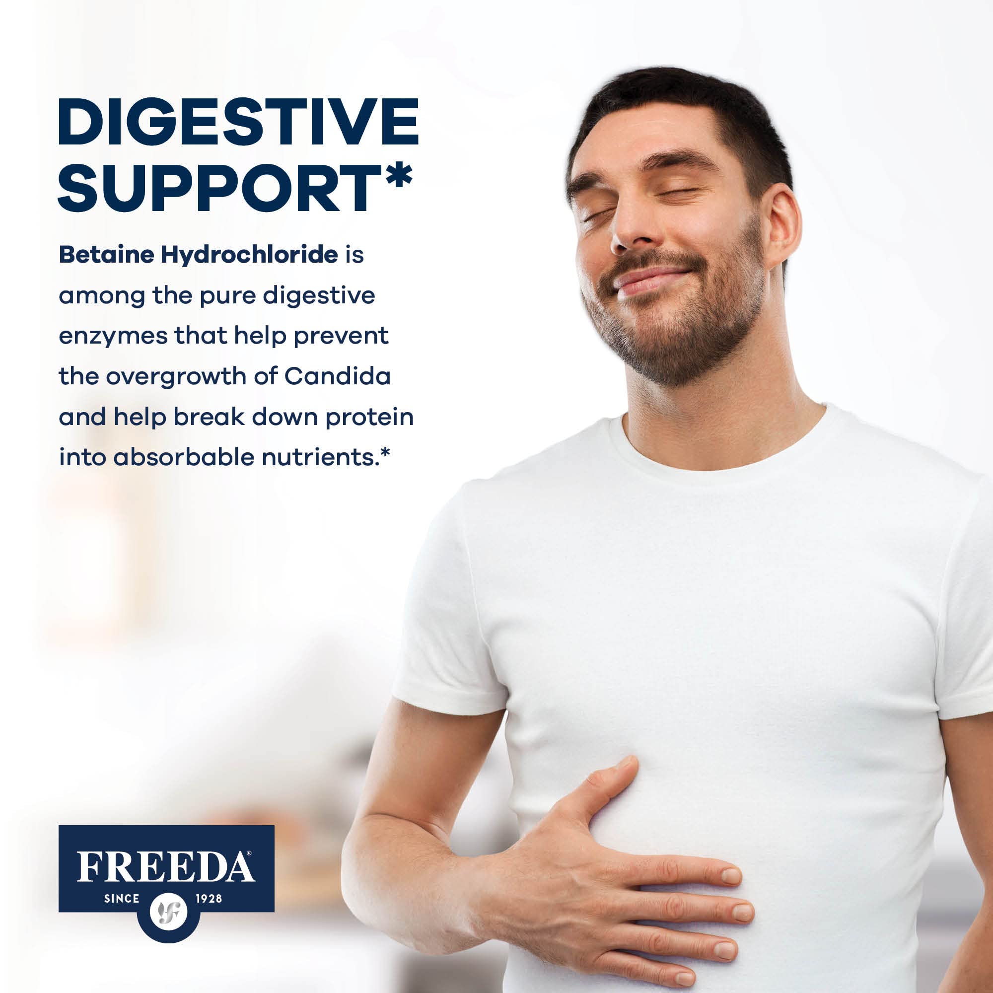 Freeda Betaine HCl - Vegan Betaine Supplement Digestive Supplement for Healthy Digestion - Organic Vegetarian Formula, Does Not Contain Pepsin (90 Capsules) - Image 5