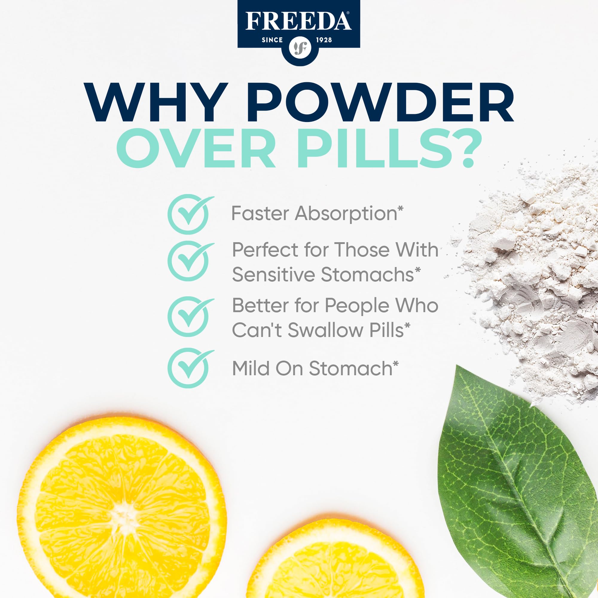 FREEDA Buffered Vitamin C Powder – Gentle On Stomach Vitamin C, Non-Acidic, Vegan, Kosher, Sugar-Free, for Immune Support and Seasonal Wellness– 5 oz - Image 4