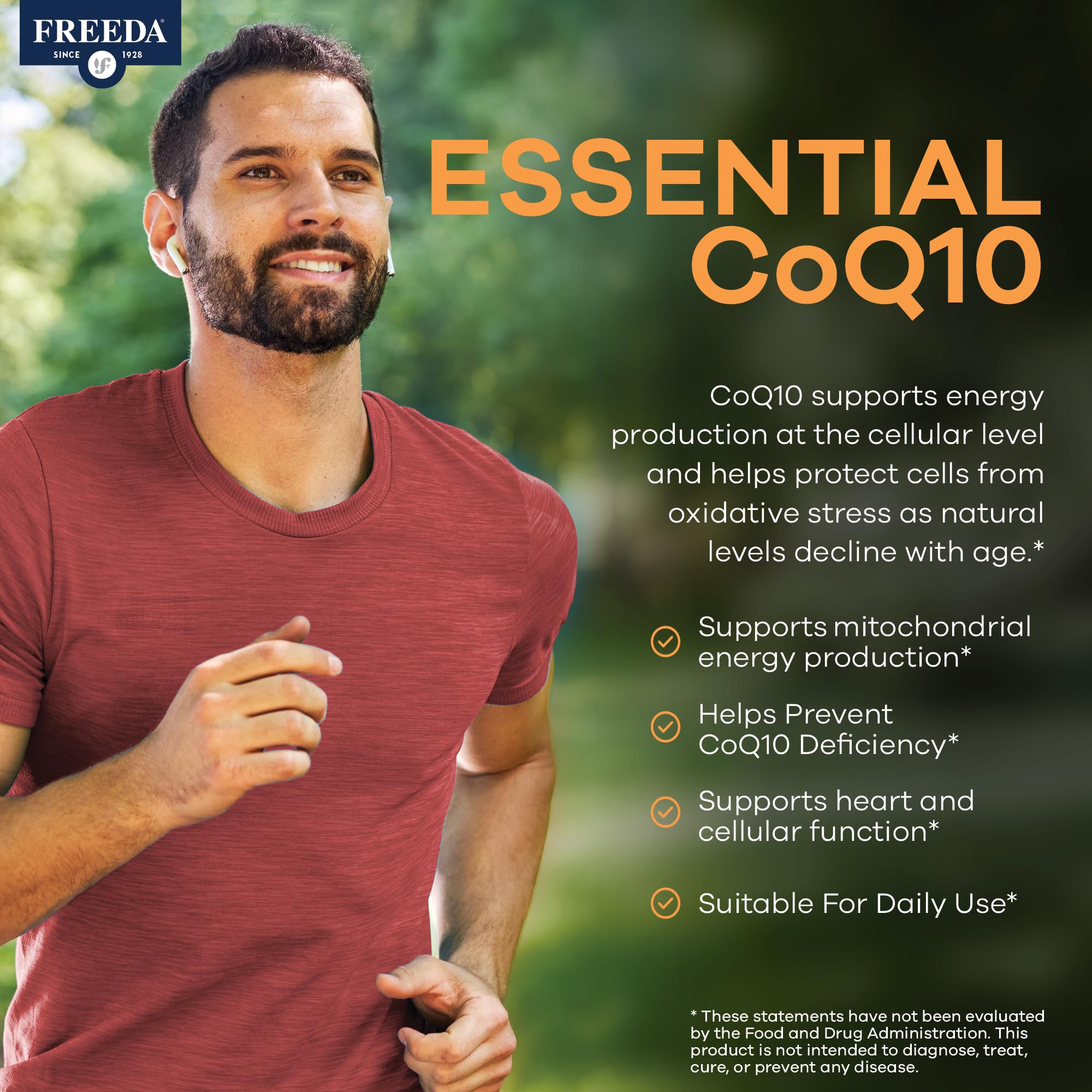 FREEDA CoQ10 100mg - Kosher Coenzyme Q10 Dietary Supplement for Cardiovascular Heart Health, Blood Pressure Support, Oral Gum Health, and Healthy Aging - Pure CoQ10 Capsules, 100 Count - Image 5