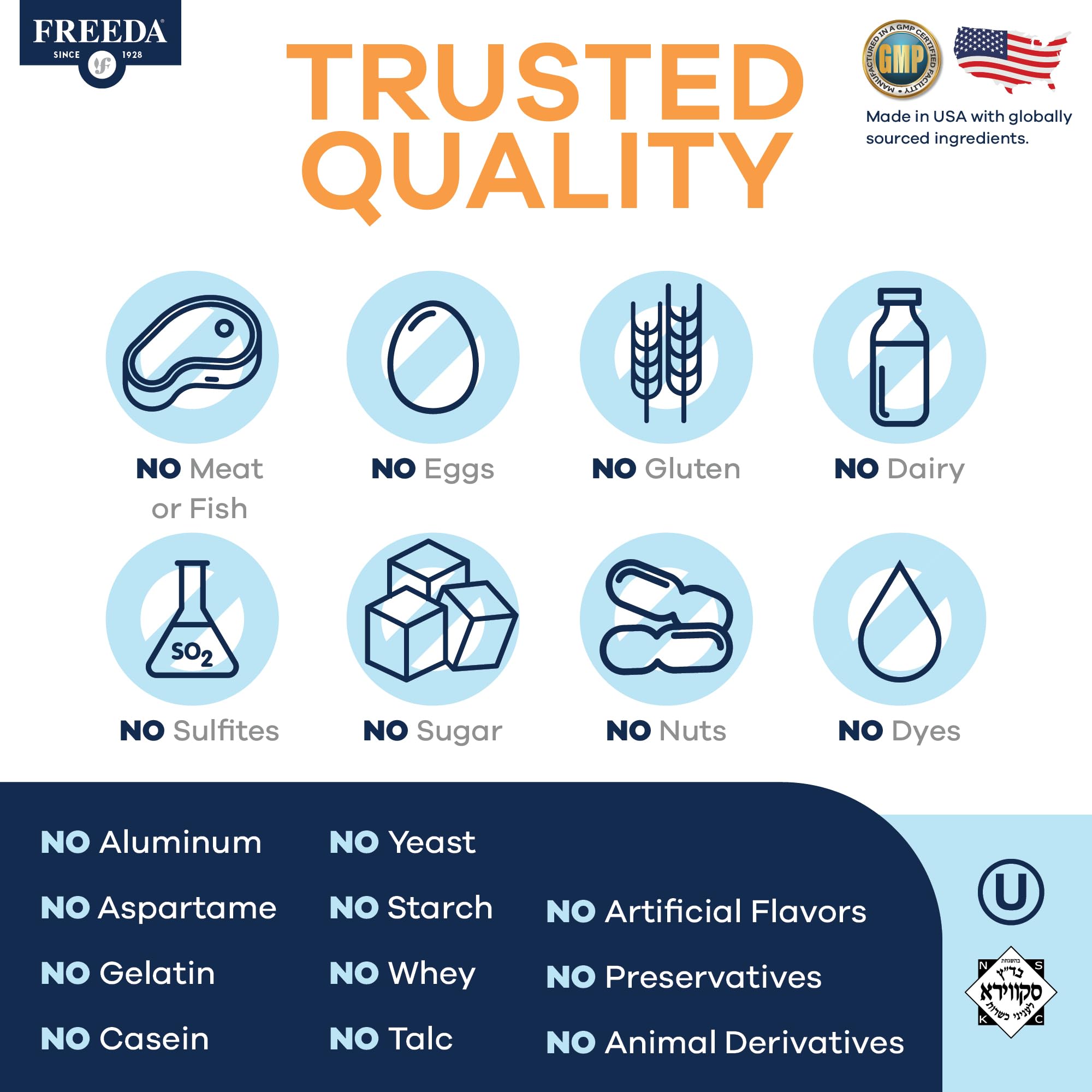 FREEDA CoQ10 100mg - Kosher Coenzyme Q10 Dietary Supplement for Cardiovascular Heart Health, Blood Pressure Support, Oral Gum Health, and Healthy Aging - Pure CoQ10 Capsules, 100 Count - Image 6