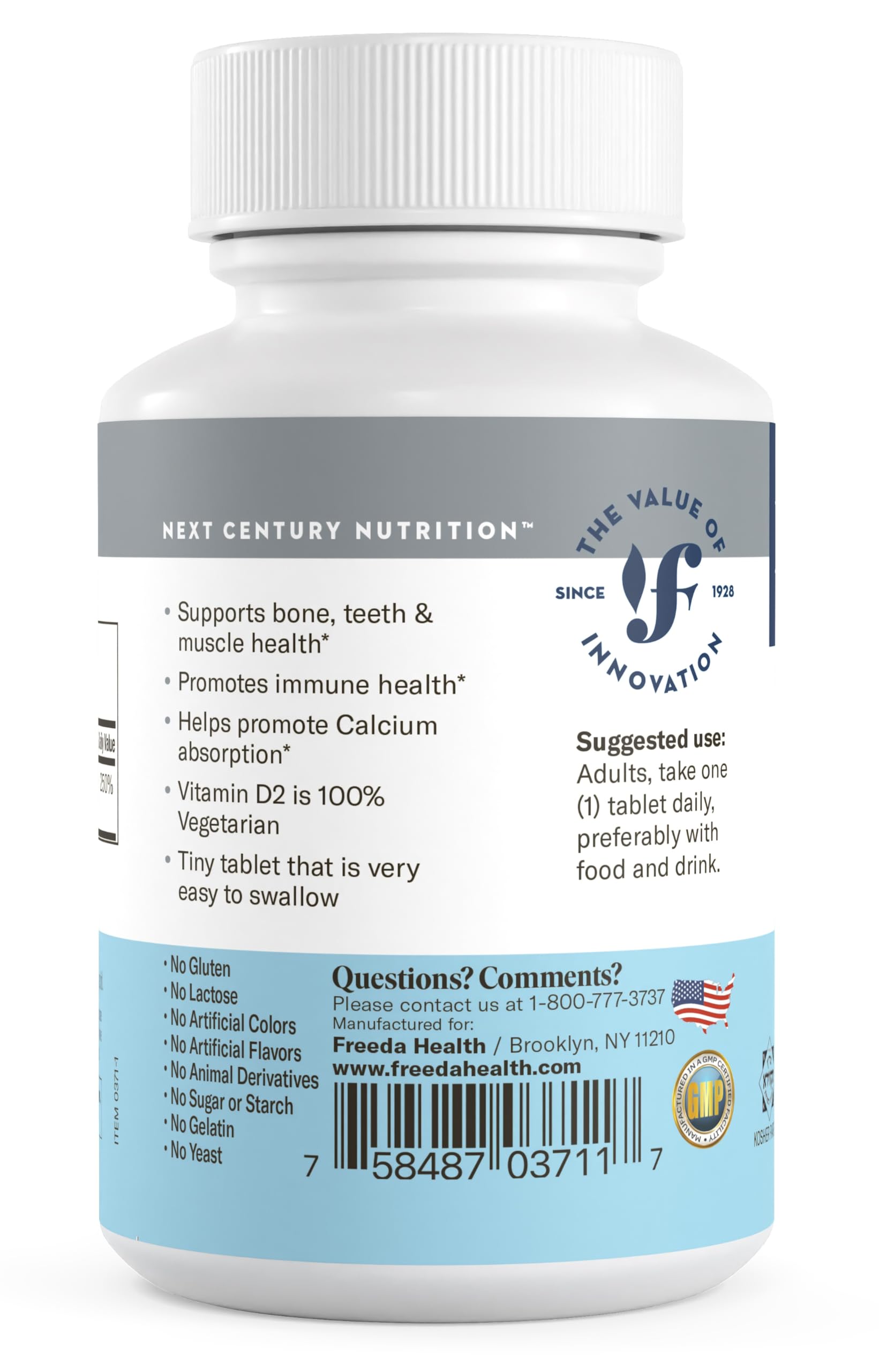 FREEDA Vitamin D2 2000 IU – Vegan Vitamin D for Bone Strength & Immune Support – Vegan Ergocalciferol D2 Supplement – 100 Tiny Tablets - Image 8