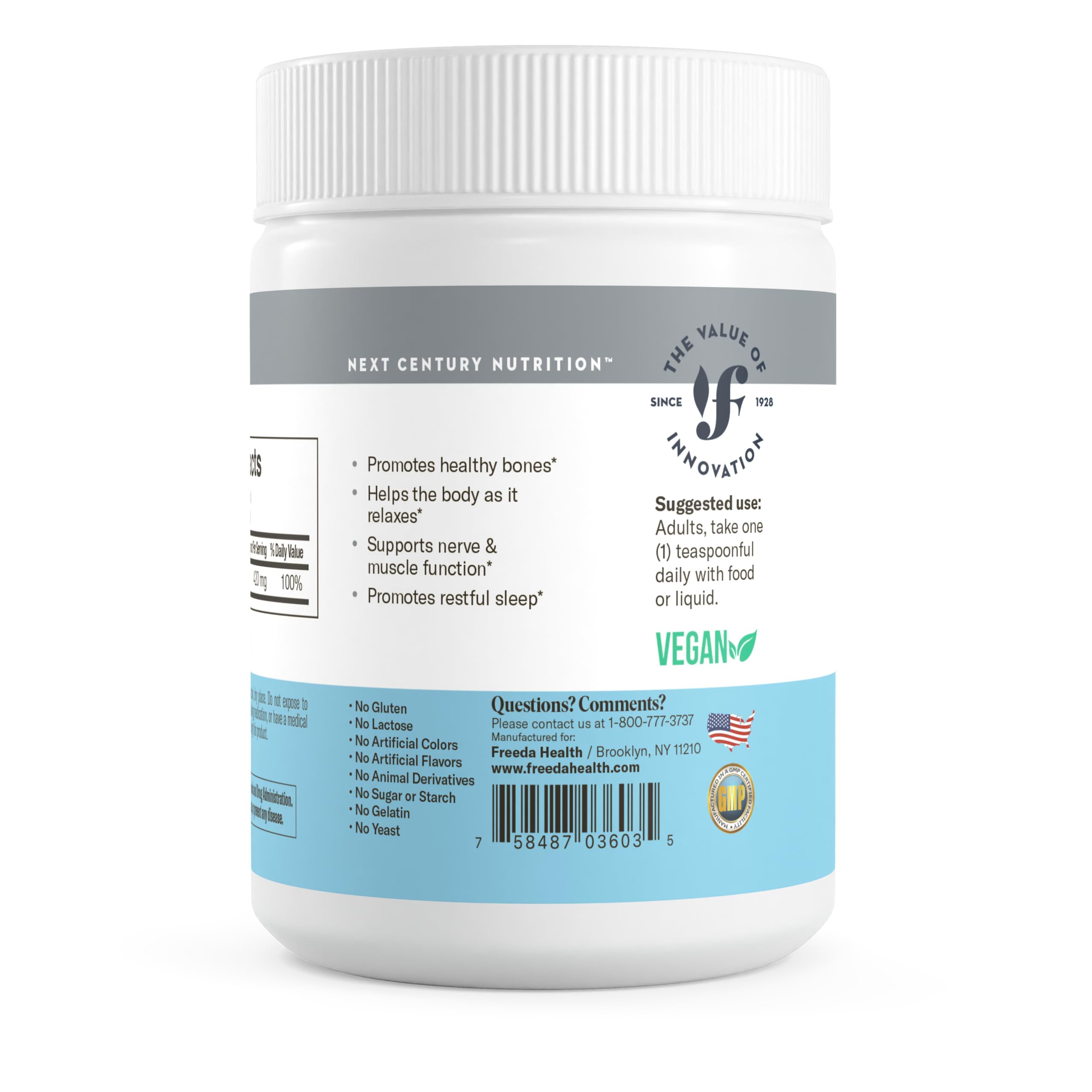 Magnesium Citrate Powder (420mg Elemental Magnesium) – Unflavored & Corn-Free – Pure Powder for Muscle, Nerve & Bone Health – Made in USA, 16 oz (150 Servings) - Image 8